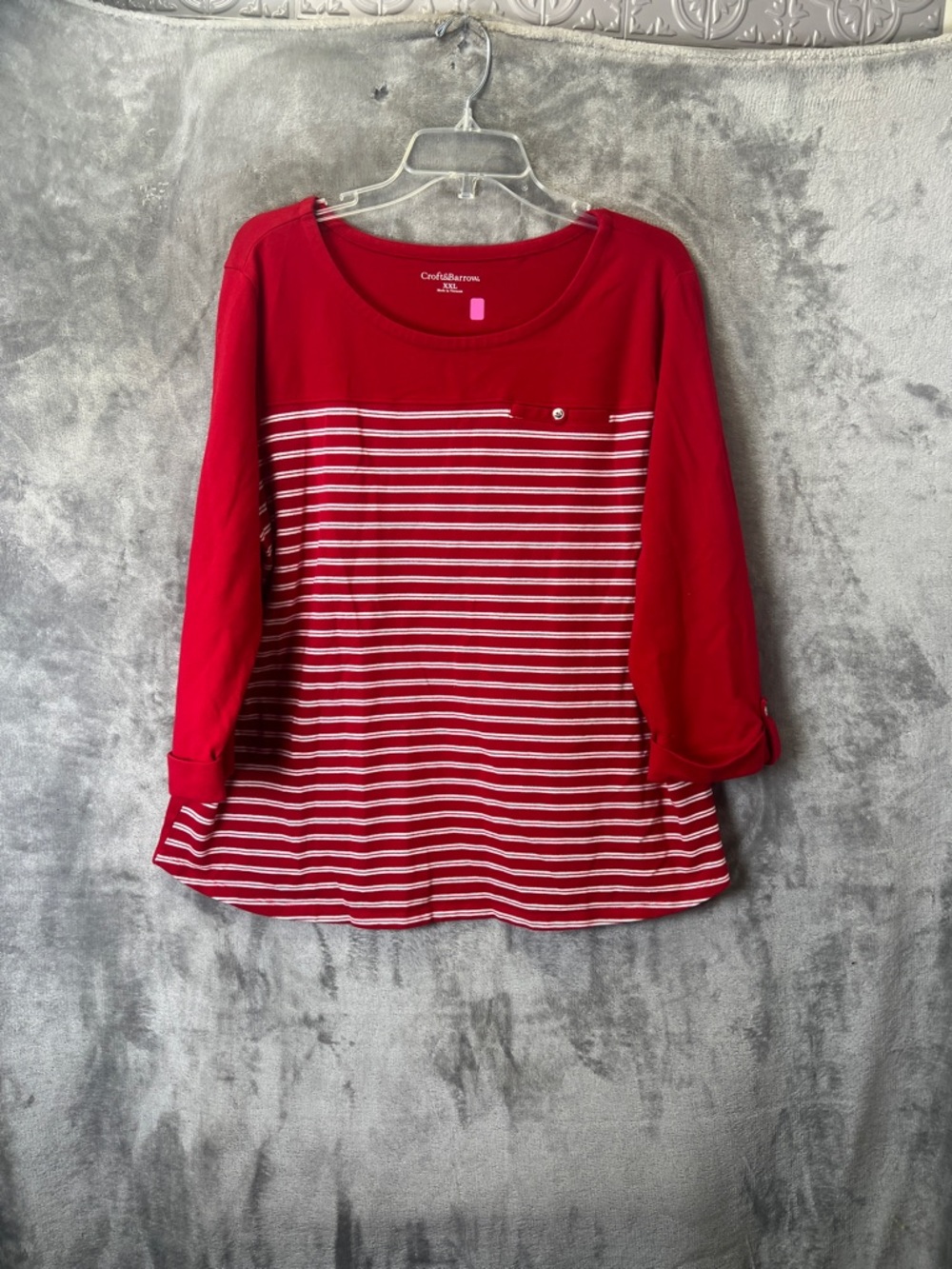 croft & barrow Red Crew Neck Tee